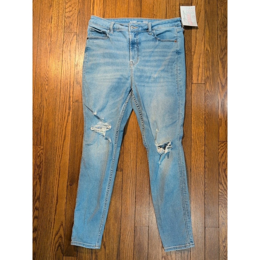 Old Navy 360 Stretch Extra Hi Rise Rockstar Super Skinny Slim Pockets Womens 14‎